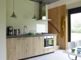 comfortable wooden kitchen design holiday home Friesland Netherlands