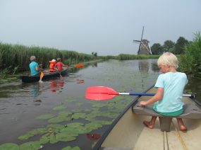 canoeing to Kollum from the campsite Friesland Netherlands