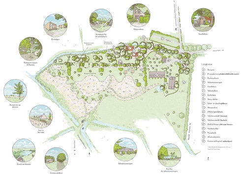 it Dreamlan plattegrond groene natuur camping minicamping Friesland Lauwersmeer Kollum Dokkum Lauwersoog